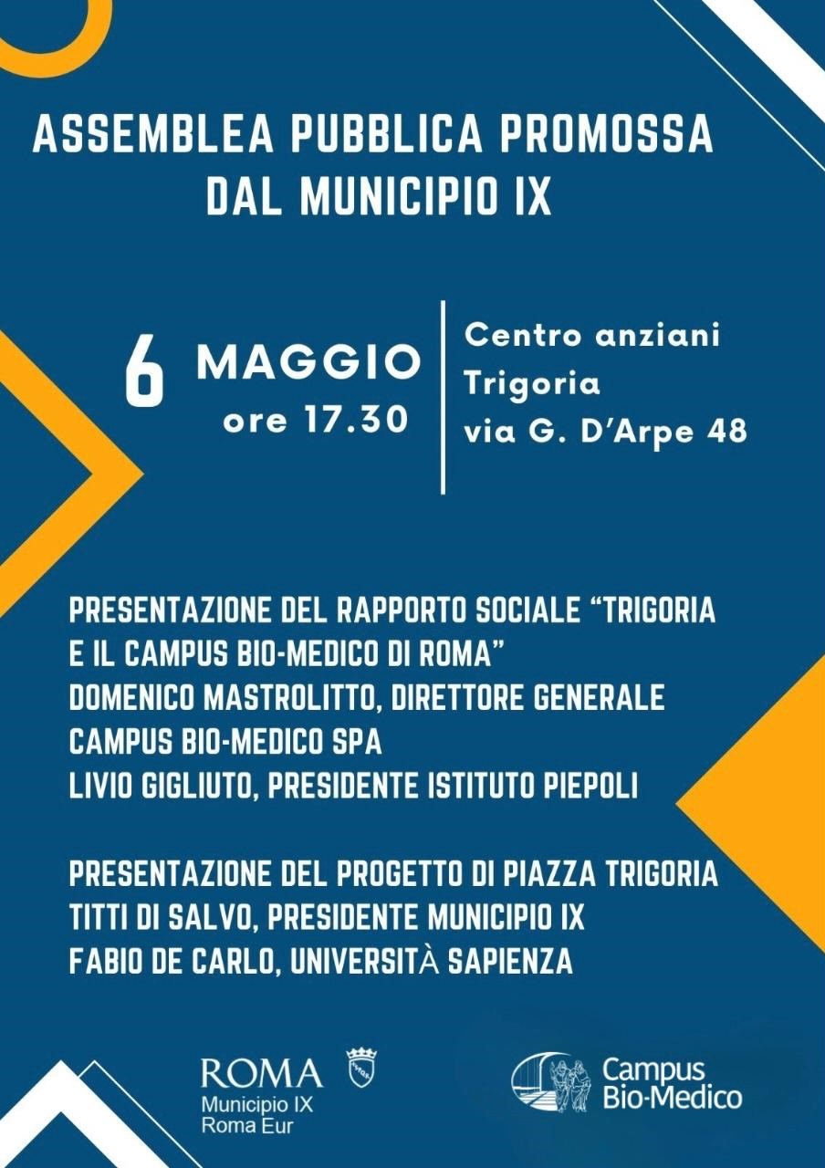Presentazione dell’indagine dell’Istituto Piepoli sulla qualità della vita del quartiere e il rapporto con il Campus Bio-Medico di Roma